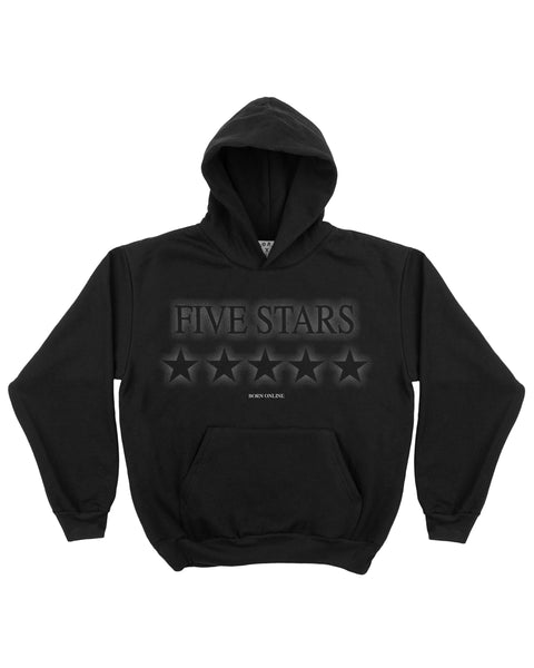 Born X Raised + Online Ceramics "5 Stars" - Black Hoodie