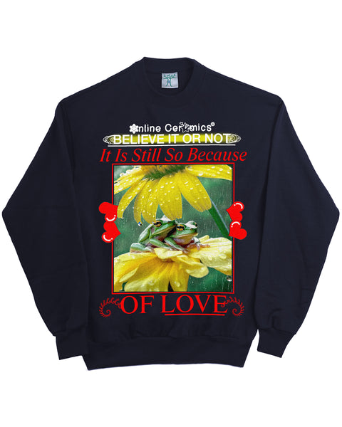 Because of Love - Navy Crewneck (12oz Fleece)