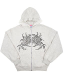 Dilara Bonnet Hoodie - Heather Gray Zip Up