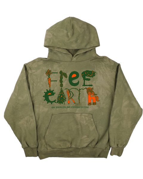 Free Earth - Hand Dyed Green Hoodie