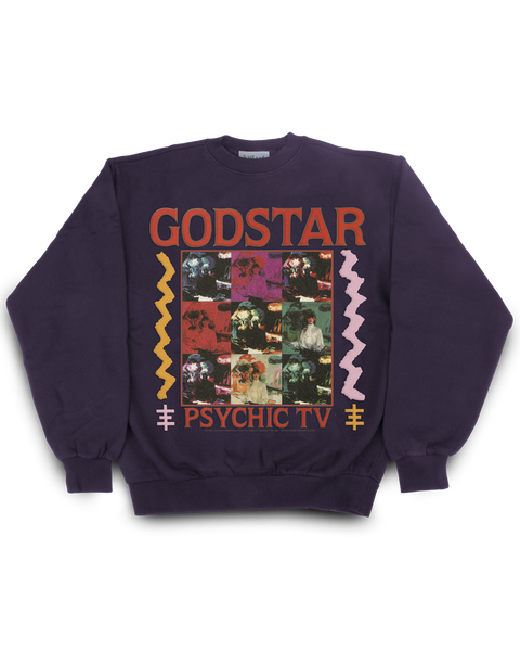 Genesis P-Orridge "Godstar" - Purple Crewneck