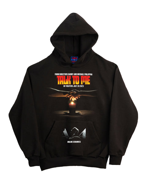 Talk to Me - Black Hoodie (12oz Fleece)