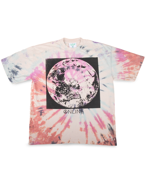 Earth Moon Logo - Tie Dyed and Stonewashed Tee