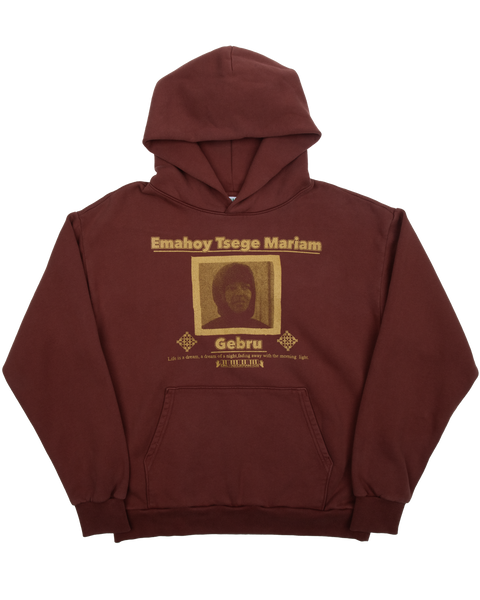 Emahoy Tsege Mariam Gebru "Life is a Dream" - Mahogany Fleece Hoodie