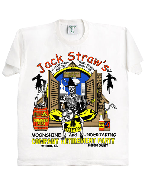 Jack Straw's Moonshine & Undertaking - White Tee