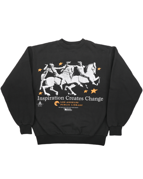 Inspiration Creates Change - Off-Black Fleece Crewneck
