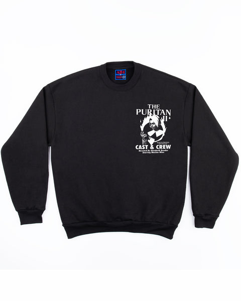 MaXXXine "The Puritan II" - Black Crewneck (14oz Heavy Fleece)