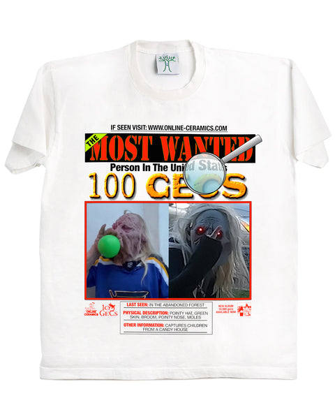 100 Gecs Most Wanted - White Tee
