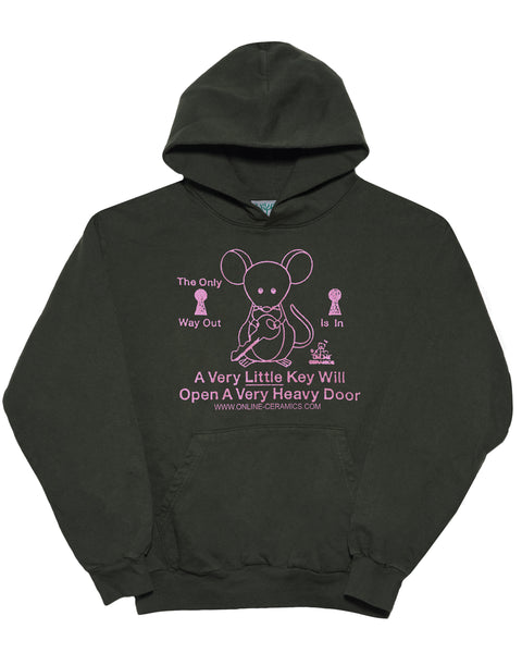 The Only Way Out Is In - Dark Green Hoodie (12oz Fleece)