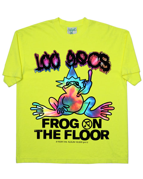 100 Gecs "Frog on the Floor" - Neon Yellow Tee