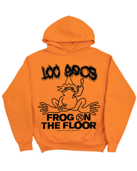 100 Gecs "Frog on the Floor" - 12 oz Orange Hoodie