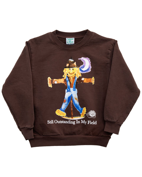 Still Outstanding In My Field - Kids Brown Crewneck (14oz Heavy Fleece)