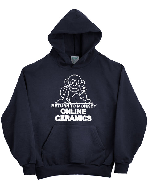 Return To Monkey - Navy Hoodie (14oz Heavy Fleece)