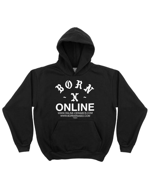 Born X Raised + Online Ceramics  - Black Logo Hoodie