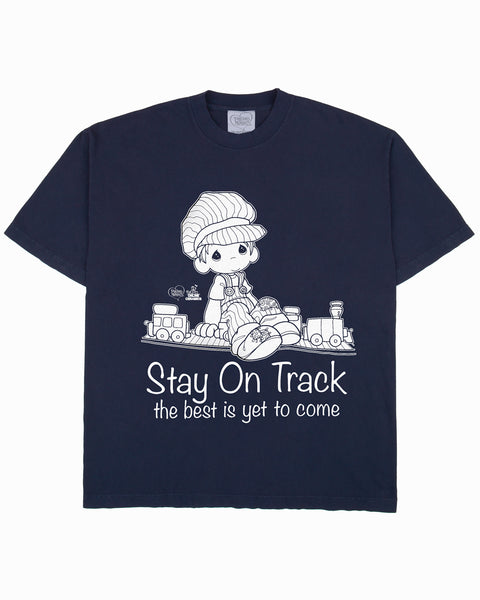 Precious Moments "Stay On Track" - Navy Tee