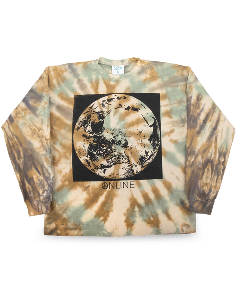Earth Moon Logo - Tie Dyed and Stonewashed Thermal