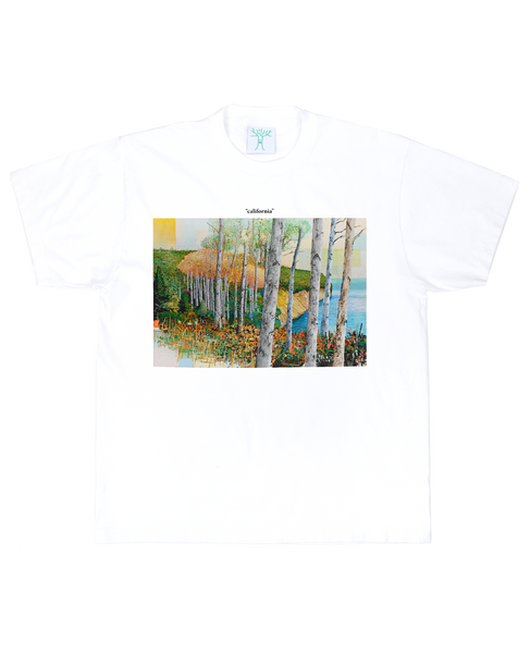 "california" - White Tee (painting by Ross Caliendo)