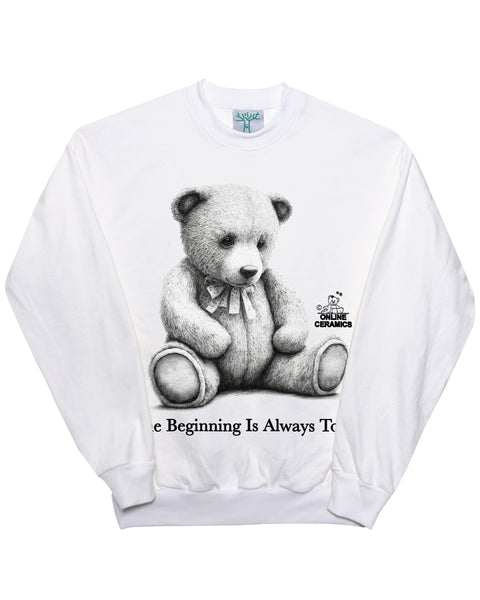 The Beginning Is Always Today - White Crewneck (14oz Heavy Fleece)