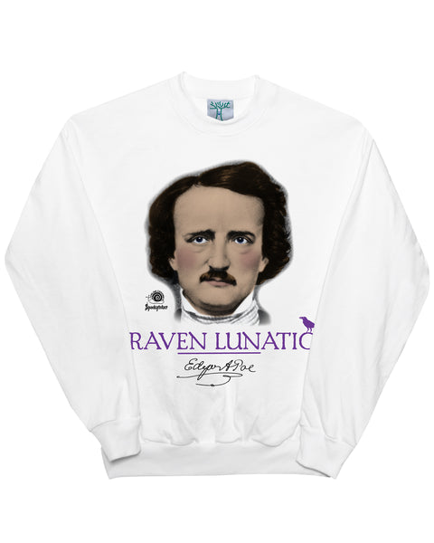 Raven Lunatic - White Crew (14oz Heavy Fleece)