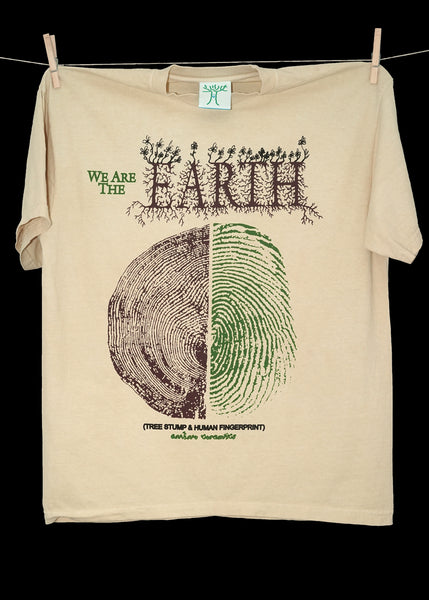 We Are the Earth - Original Tree Stump Art by Sonya & Nina Montenegro (earth dip dye) (hand dyed at our studio in L.A.)