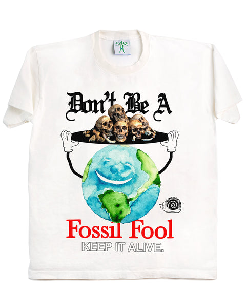 Fossil Fool - White Tee