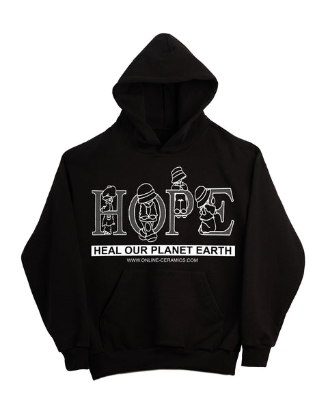 Heal Our Planet Earth - Black Hoodie (14oz Heavy Fleece)