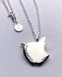 Apple Pendant - 925 Sterling Silver, Comes with Sterling Silver Chain