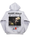 Silent Hill 2 Embroidery Logo - Heather Grey Zip-Up Fleece Hoodie
