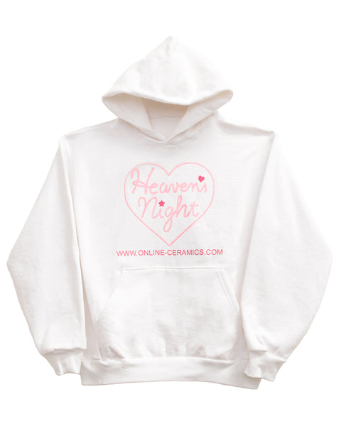 Heaven's Night Glitter Logo - White Fleece Hoodie