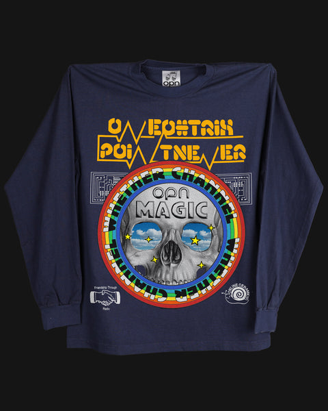 Skull Whether Channel - Navy Long Sleeve Tee