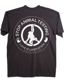 Stop Animal Testing - Black Tee