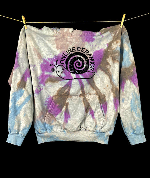 Snail Logo Hoodie - Dye (14 oz fleece, hand dyed at our studio in LA)