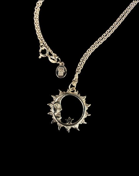 Sun and Moon Pendant (925 sterling silver)(comes with sterling silver chain)